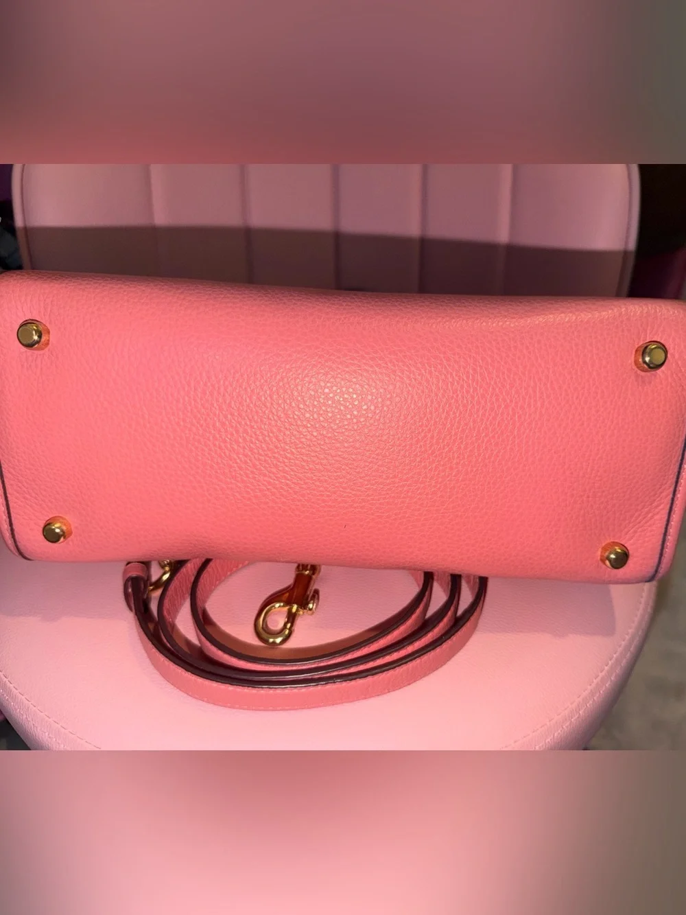 Coach Pink Signature Stripe Tote with Wallet and Strap